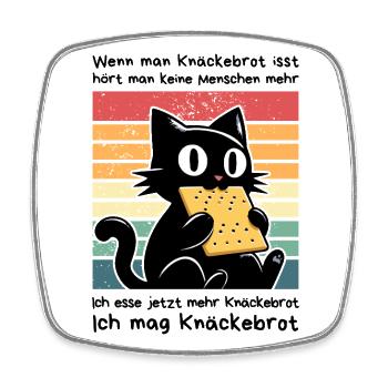 Menschen überhören - Schwarze Katze Sarkasmus - Viereckiger Kühlschrankmagnet - Weiß - Vorne