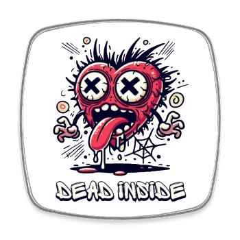 Dead Inside – Tot von innen PopArt Herz Horror - Viereckiger Kühlschrankmagnet - Weiß - Vorne