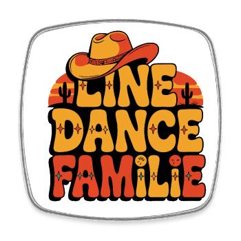 Line Dance Familie. Die ganze Familie tanzt - Viereckiger Kühlschrankmagnet - Weiß - Vorne