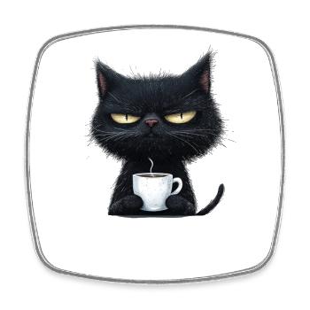 with coffee to personalize - Square fridge magnet - white - Front