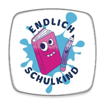 Endlich Schulkind - Einschulung Klasse 1 - Viereckiger Kühlschrankmagnet - Weiß - Vorne
