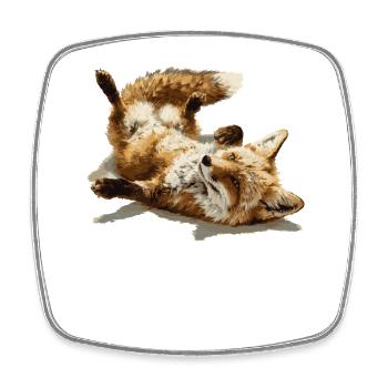 Süßer entspannter Fuchs – Verspieltes Wald-Tier - Viereckiger Kühlschrankmagnet - Weiß - Vorne