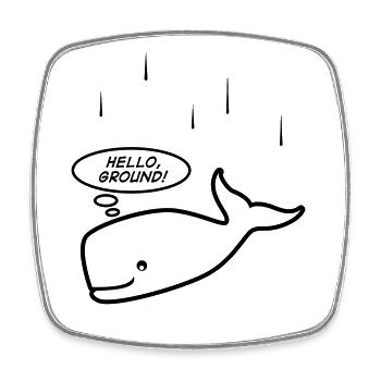 Hello ground! - Hitchhiker's guide to the galaxy - Viereckiger Kühlschrankmagnet - Weiß - Vorne