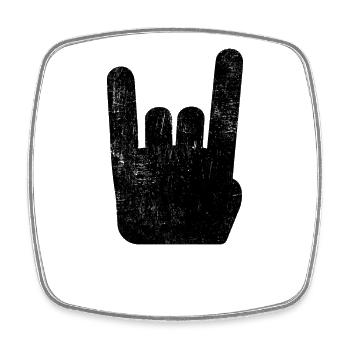Pommesgabel Metal Hand Rock Metal Music - Square fridge magnet - white - Front
