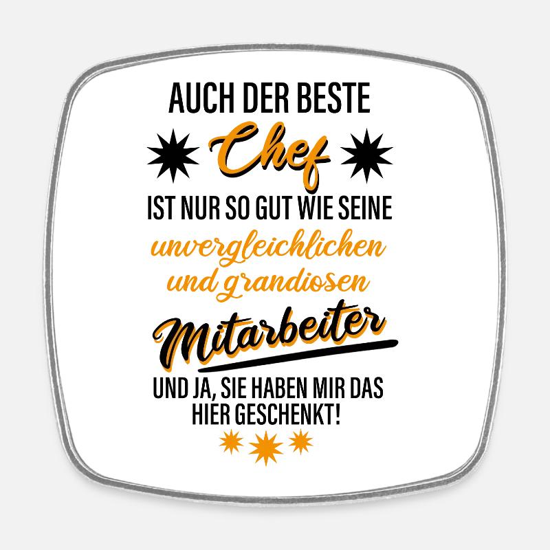 Der Beste Chef Der Welt - Viereckiger Kühlschrankmagnet - Weiß