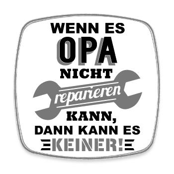 Opa (Reparatur) - Viereckiger Kühlschrankmagnet - Weiß - Vorne
