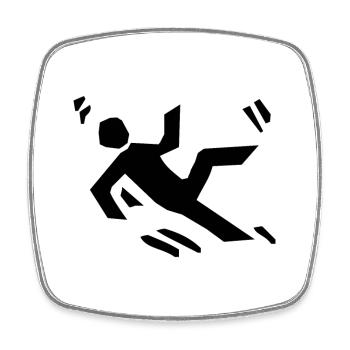 Attention, risque de glissade - Design humoristique - Magnet carré - blanc - Devant