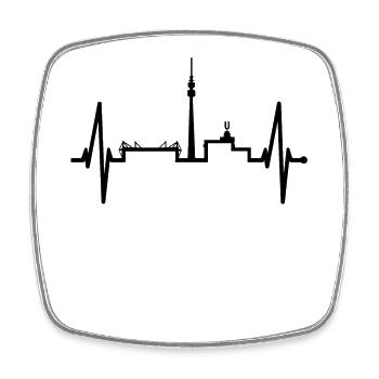 Dortmund Skyline Ruhrpott Black Yellow Stadium Fan - Square fridge magnet - white - Front