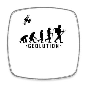 Geocaching evolution Shirt Geolution - Viereckiger Kühlschrankmagnet - Weiß - Vorne
