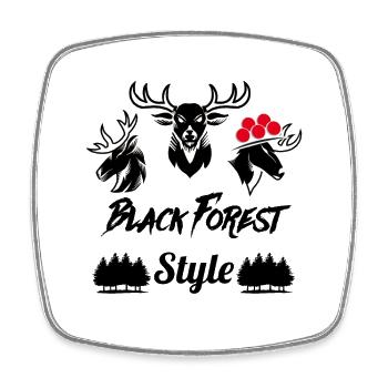 Black Forest Style Fan Esition - Viereckiger Kühlschrankmagnet - Weiß - Vorne