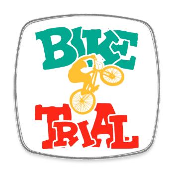 Balance and Control Bike Trial - Square fridge magnet - white - Front