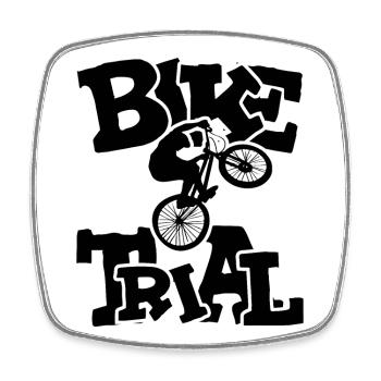 Balance und Kontrolle Bike Trial - Viereckiger Kühlschrankmagnet - Weiß - Vorne