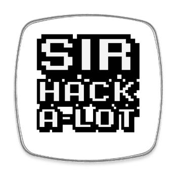 Piratage d’ordinateur et Pixel Art Sir Hack A Lot - Magnet carré - blanc - Devant