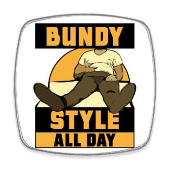 Hände in der Hose - Bundy-Stil den ganzen Tag - Viereckiger Kühlschrankmagnet - Weiß - Vorne