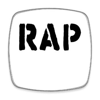 Beats und Reime: Rap Musik - Viereckiger Kühlschrankmagnet - Weiß - Vorne
