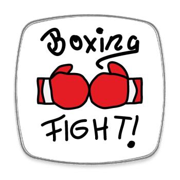 Strength and Discipline Boxing Gloves - Square fridge magnet - white - Front