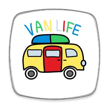 Freedom and Adventure: Camping Life - Square fridge magnet - white - Front