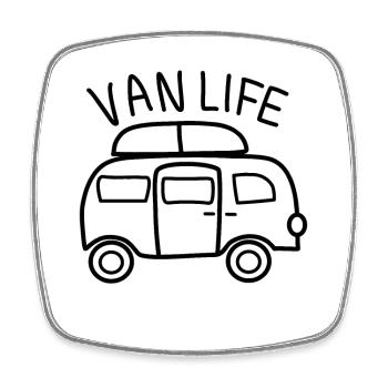 Freedom and Adventure: Camping Life - Square fridge magnet - white - Front
