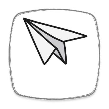 Légèreté et liberté avion en papier - Magnet carré - blanc - Devant
