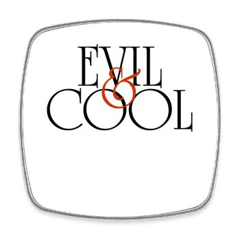 Dark and stylish, evil and cool - Square fridge magnet - white - Front