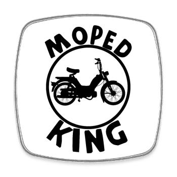Moped König - Viereckiger Kühlschrankmagnet - Weiß - Vorne