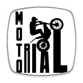 Moto Trial Nouvelles - Trial Bike Rider - Magnet carré - blanc - Devant