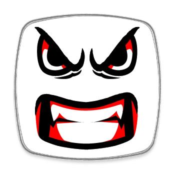 mauvaises dents le visage fendant - Magnet carré - blanc - Devant