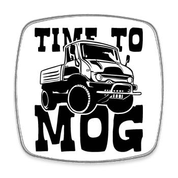 Time for MOG - Universal Vehicle Fan - Square fridge magnet - white - Front