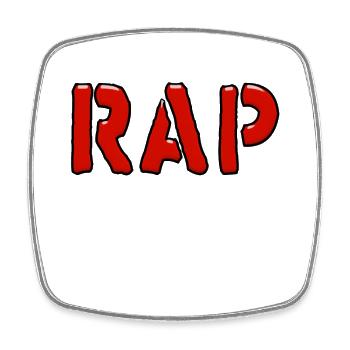 Rap Schriftzug in Rot Musik Urban Style - Viereckiger Kühlschrankmagnet - Weiß - Vorne