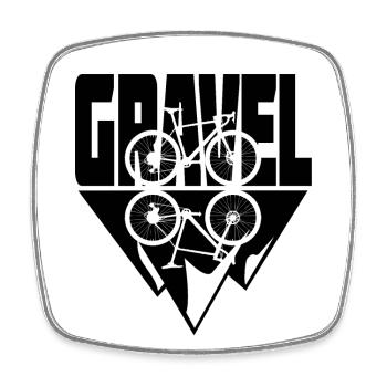 Gravel Bike Mountains Reflection Bike - Square fridge magnet - white - Front