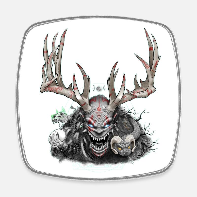 Cernunnos - Magnet carré - blanc