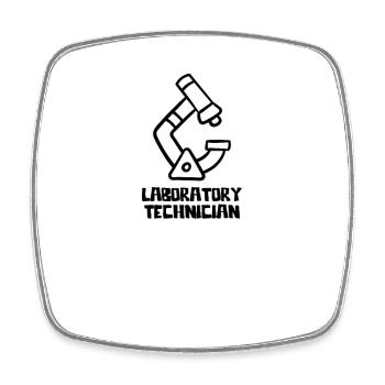 Laboratory Technician - Microscope - Square fridge magnet - white - Front