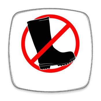 Rubber boots forbidden - gardening and gardening - Square fridge magnet - white - Front
