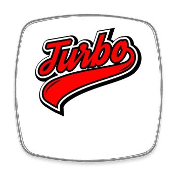 Turbo - Viereckiger Kühlschrankmagnet - Weiß - Vorne