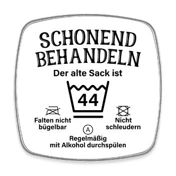 Schonend Behandeln Geschenk 44. Geburtstag Sack - Viereckiger Kühlschrankmagnet - Weiß - Vorne