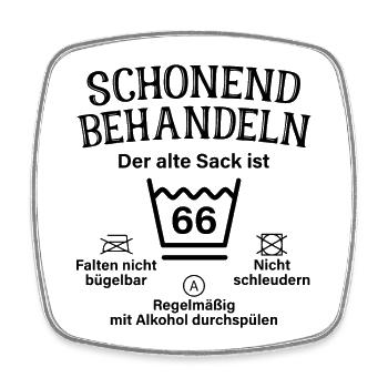 Schonend Behandeln Geschenk 66. Geburtstag Sack - Viereckiger Kühlschrankmagnet - Weiß - Vorne