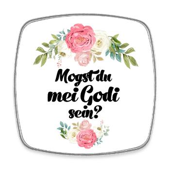 Mogst du mei Godi sein Patentante Österreich Taufe - Viereckiger Kühlschrankmagnet - Weiß - Vorne