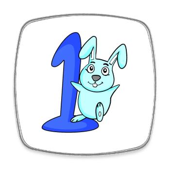 1 Jahr alt 1 Geburtstag Geschenk - Viereckiger Kühlschrankmagnet - Weiß - Vorne