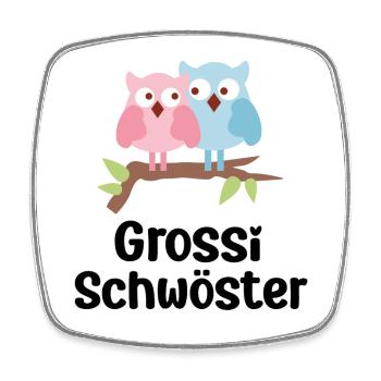 Grossi Schwöster Schweizdeutsch Schweiz - Viereckiger Kühlschrankmagnet - Weiß - Vorne