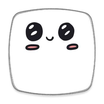 kawaii Freudentränen - Viereckiger Kühlschrankmagnet - Weiß - Vorne