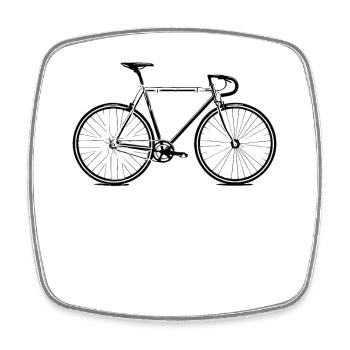 einfaches Rennrad - Viereckiger Kühlschrankmagnet - Weiß - Vorne