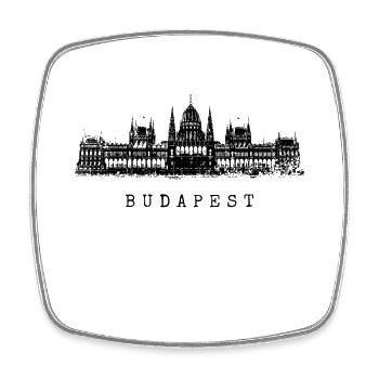 Budapest Parliament Hungary Skyline I Love Budapest - Square fridge magnet - white - Front