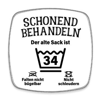 Schonend Behandeln 34. Geburtstag Der Alte Sack 34 - Viereckiger Kühlschrankmagnet - Weiß - Vorne