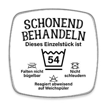 Schonend Behandeln 54. Geburtstag Einzelstück 54 - Viereckiger Kühlschrankmagnet - Weiß - Vorne