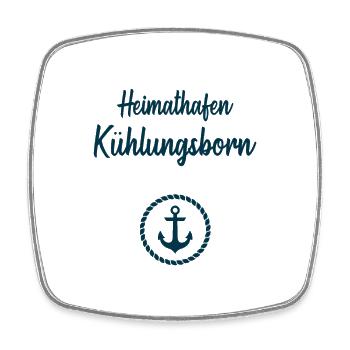 Heimathafen Kühlungsborn Küste Segeln Ostsee - Viereckiger Kühlschrankmagnet - Weiß - Vorne