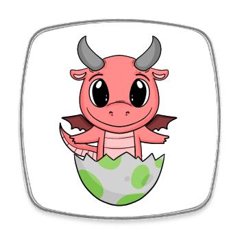 Baby Geburt Ei Drache Geburt - Viereckiger Kühlschrankmagnet - Weiß - Vorne
