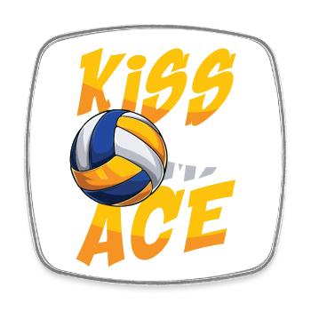 Kiss My Ace - Viereckiger Kühlschrankmagnet - Weiß - Vorne