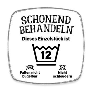 Schonend Behandeln 12. Geburtstag Einzelstück 12 - Viereckiger Kühlschrankmagnet - Weiß - Vorne