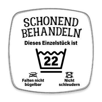 Schonend Behandeln 22. Geburtstag Einzelstück 22 - Viereckiger Kühlschrankmagnet - Weiß - Vorne
