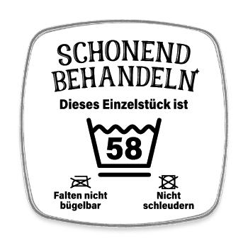 Schonend Behandeln 58. Geburtstag Einzelstück 58 - Viereckiger Kühlschrankmagnet - Weiß - Vorne
